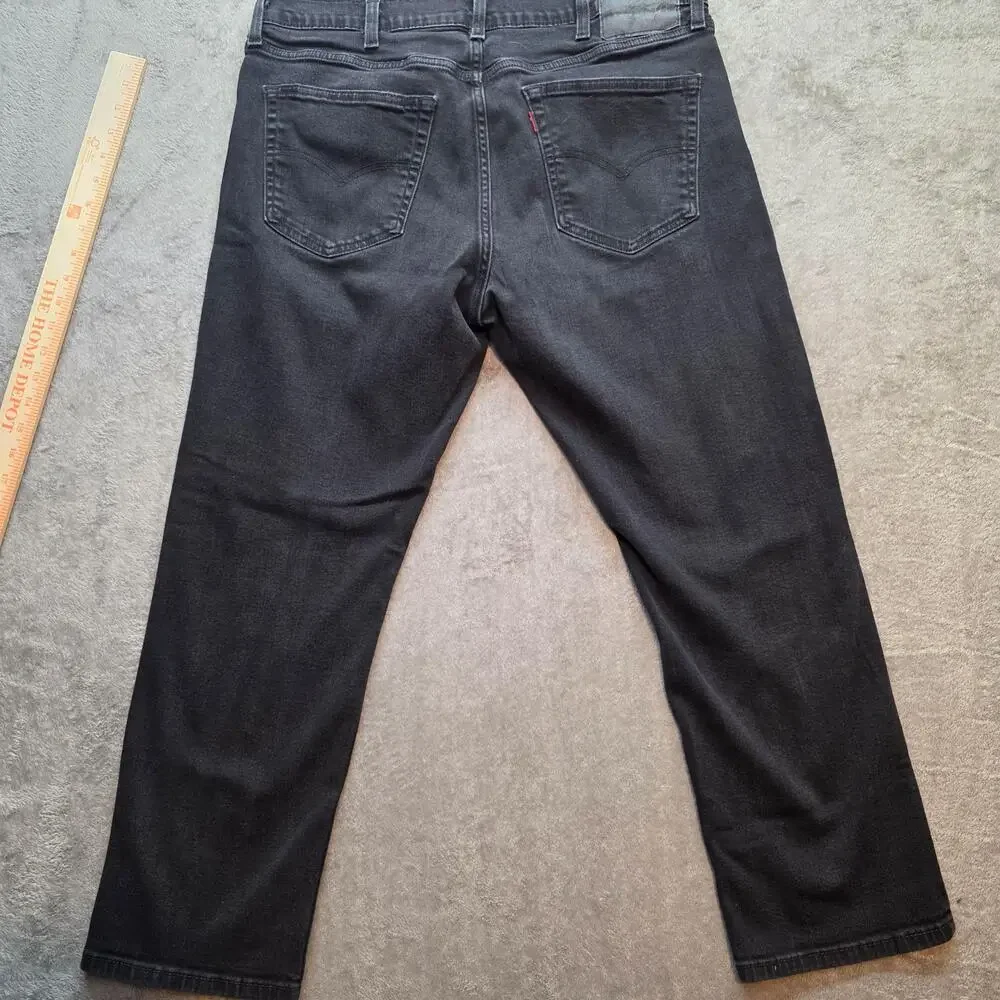 Levi's 559 Jeans Mens 38x30 Black Dark Wash Relaxed Fit Straight Leg Denim